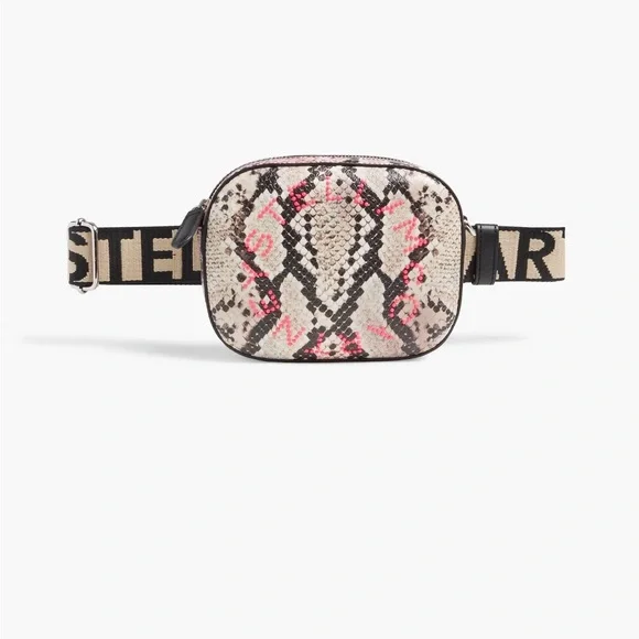 Stella McCartney Convertible Studded Faux Snake-Effect Leather Belt Bag NWT - Picture 1 of 8
